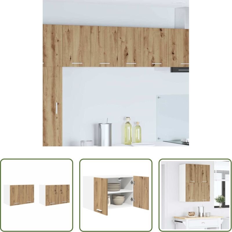 Hängeschrank - Hängeschrank 2 pcs Artisan-Eiche und Weiß 60 x 31 x 40 cm