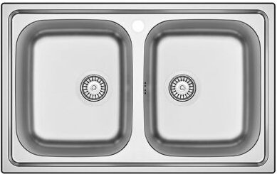 Dianhydro - Einbauspüle aus Edelstahl 80x50 cm