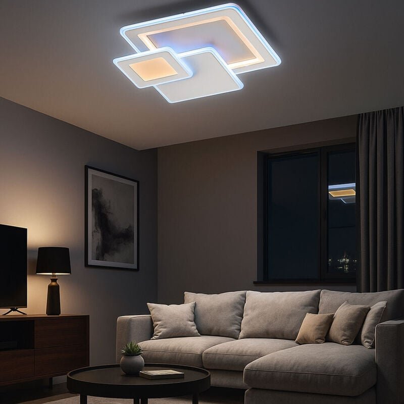 Wofi - Deckenleuchte led mit Fernbedienung Deckenleuchte Esszimmer Modern dimmbar cct, Metall Kunststoff, 36W 2900Lm, Lx...