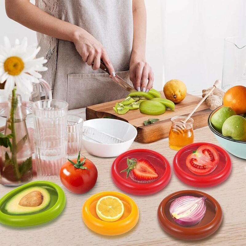 5er-Pack Frischhaltedosen, Aufbewahrungsbehälter für Avocado, Zwiebel, Tomate und Zitrone, wiederverwendbare Aufbewahrun...