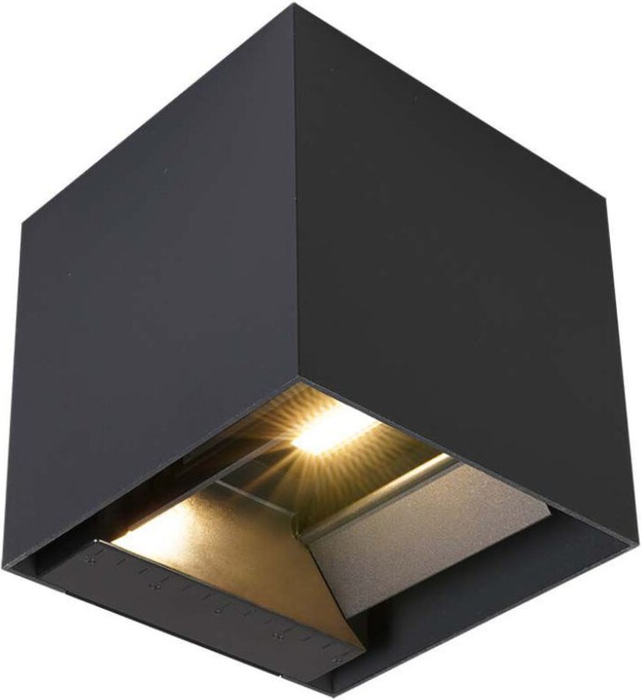 V-tac - led Gartenlampe mit Panel und Sensor 9W Schwarz 150153150mm Warmweiß IP65