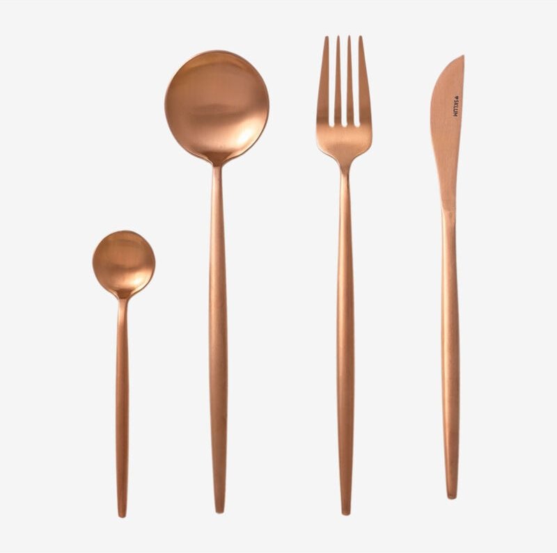 Noya Matte Metallic Besteck 16-tlg Roségold matt - Sklum