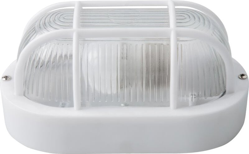 Ovale Außenwandleuchte IP54 E27 weiß