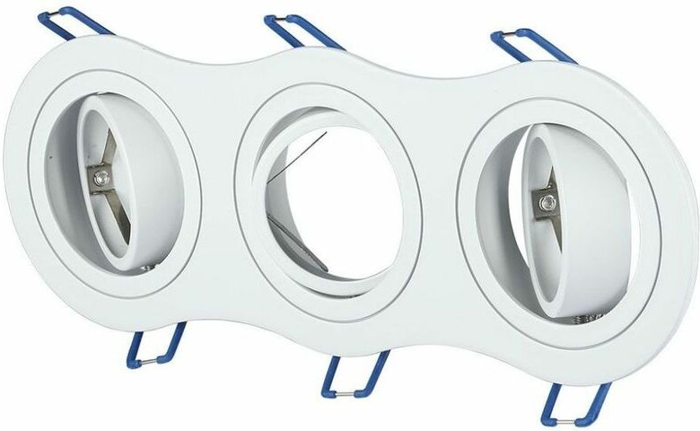 V-tac - Dreifach-LED-Einbaustrahlerhalter rund 3GU10 weiß Farbe verstellbar