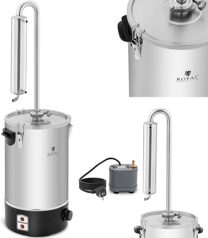 Wasserdestilliergerät zur Herstellung ätherischer Öle, Edelstahl, 20 l