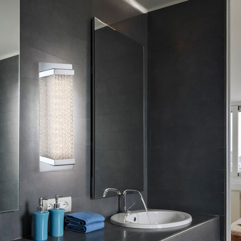 Led Wand Leuchte Wohn Arbeits Zimmer Beleuchtugn Glas Strahler Lampe Chrom