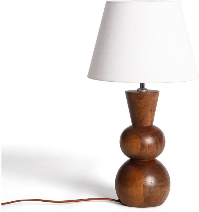 Tischlampe aus Holz Vinda Iluzzia Weiß