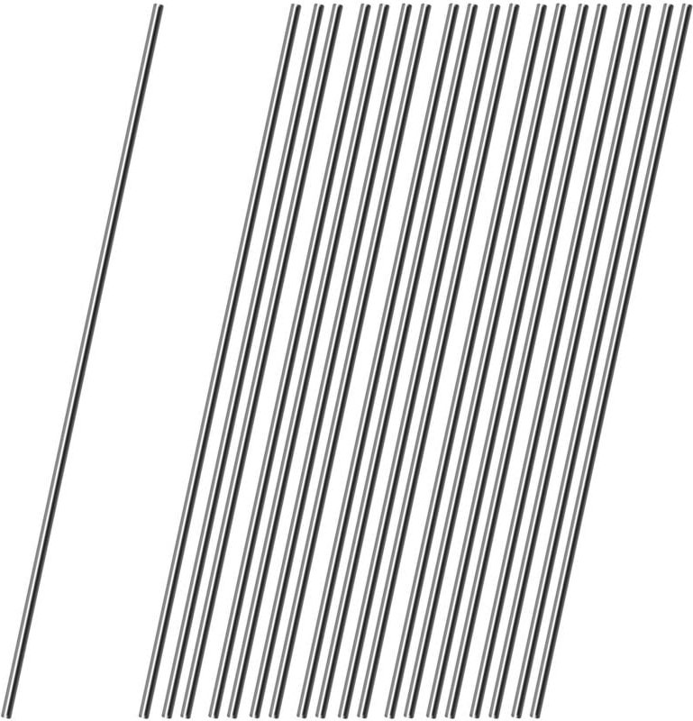 Tlily - 20 Stueck Edelstahl runde Welle Stange Achsen 150mmx2mm fuer rc Spielzeug Auto