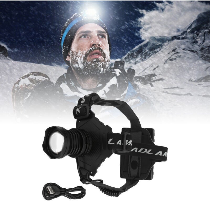 Wiederaufladbare Stirnlampe zum Angeln, Schutzhelm, LED-Lampe zum Angeln, Campen und Radfahren.