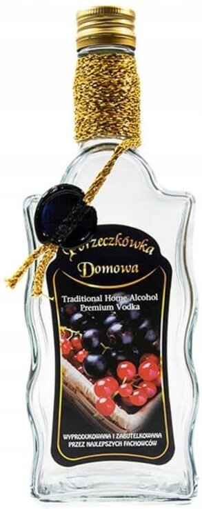 Flasche mit Wellenmuster verziert, 500 ml hausgemachte Johannisbeere