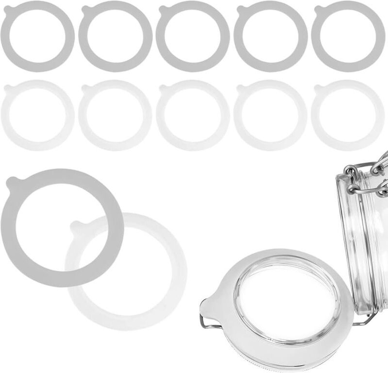 CCYKXA 12-teiliges Set Silikon-Dichtungen, austauschbare Dichtungen, universelle Silikon-Dichtungen für Gläser, selbstge...