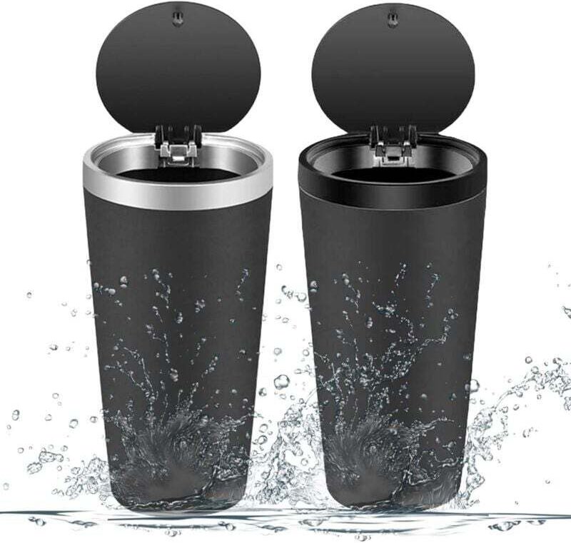 Pack Auto-Mülleimer mit Deckel, Mini-Fahrzeug-Mülleimer, Getränkehalter, tragbarer Mülleimer für Auto, Zuhause, Küche, B...