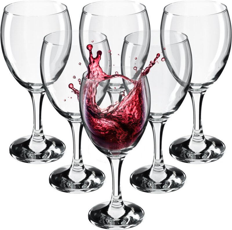 Weingläser, spülmaschinenfeste Weinkelche 6x340ml, für Rotwein - Kadax