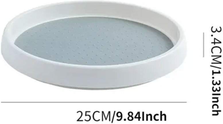 360° drehbares, rutschfestes Gewürzregal mit Drehteller und breitem Boden, drehbarer Organizer für Küchengewürze