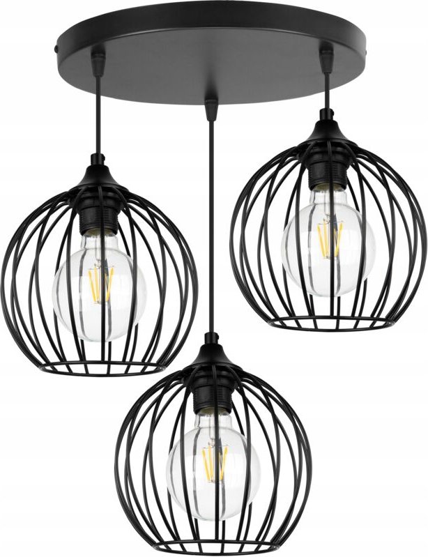 Hängelampe aus schwarzem Draht, Loft-LED-Kronleuchter