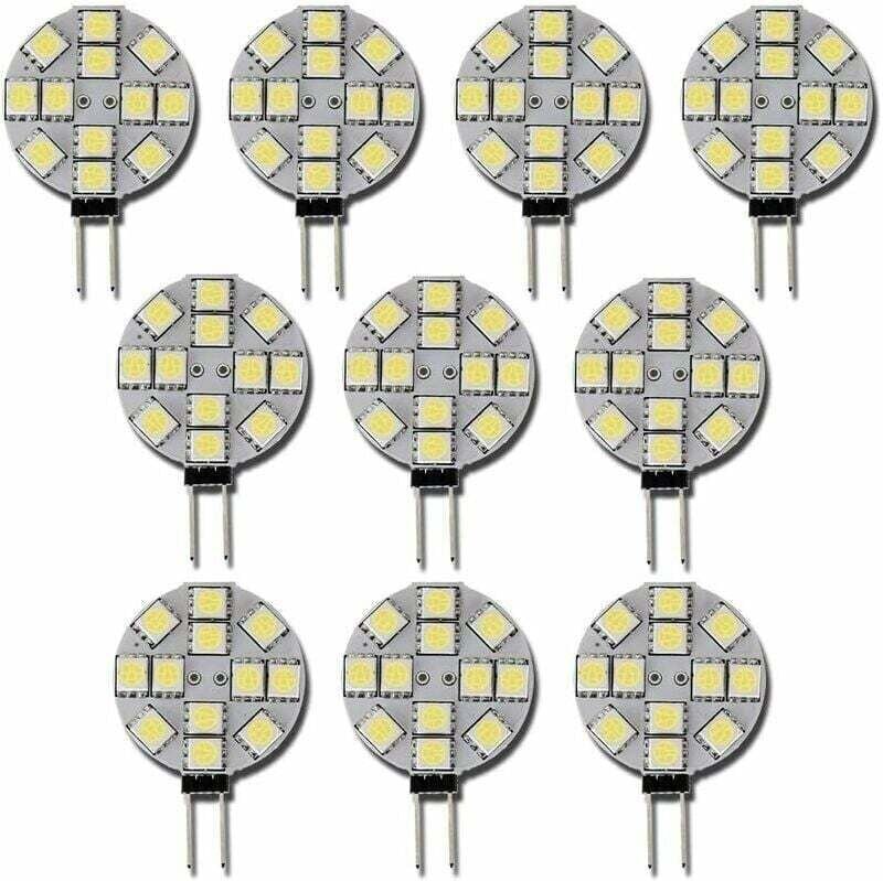 KZQ - 10 x G4 LED-Glühbirne, dc 12 v, nicht dimmbar, weiß, 6000 k, Ersatzbirne, 20 w, Halogenlampe für Küche, Wohnmobil,...