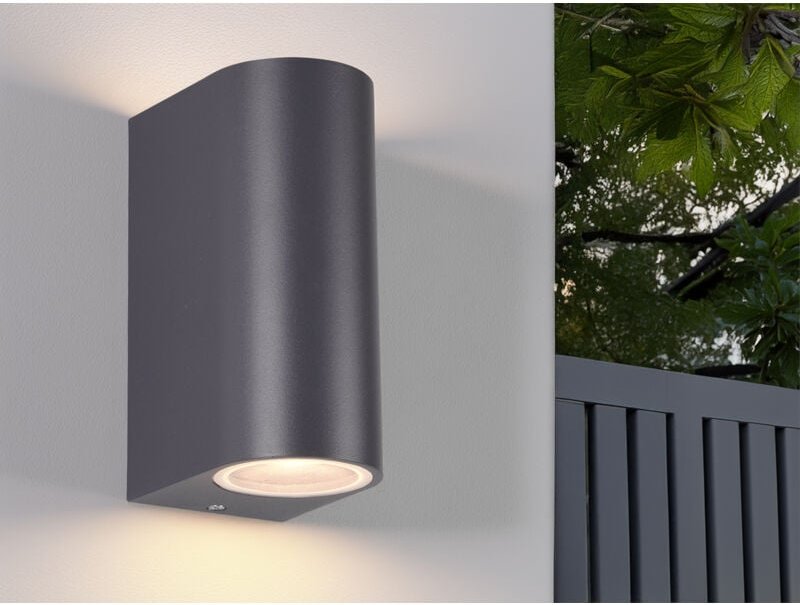 Außenwandleuchte AVA in Anthrazit mit Up and Down Licht, Höhe 15cm
