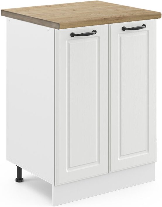 Thumbnail - Vicco - Küchenunterschrank R-Line, Weiß Landhaus, 60 cm , ap Eiche