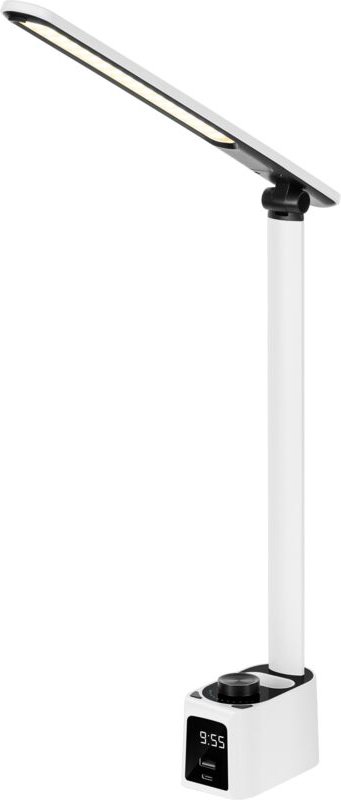 Schreibtischlampe mit Uhr, USB-C-Anschlüssen, Schnellladefunktion, Rebel