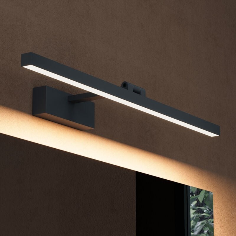 Spiegelleuchte 60cm led Badlampe Spiegellampe, 4000K Badezimmer Lampe 180° Drehbar Sandschwarz 14W Strahlenschön