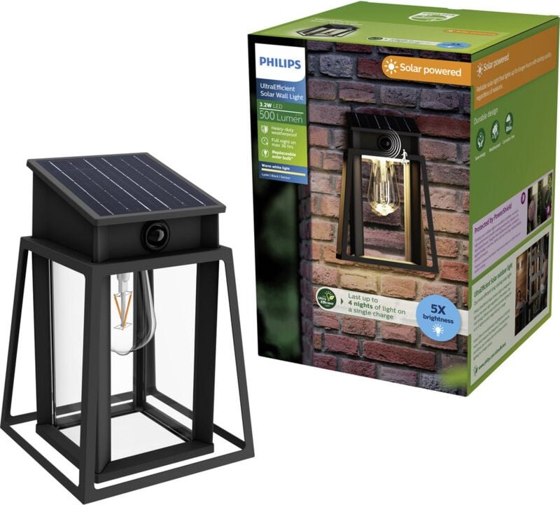 Philips Solar Wandleuchte Lysin Wand 33,5 x 23,5 x 23,5 cm warmweiß