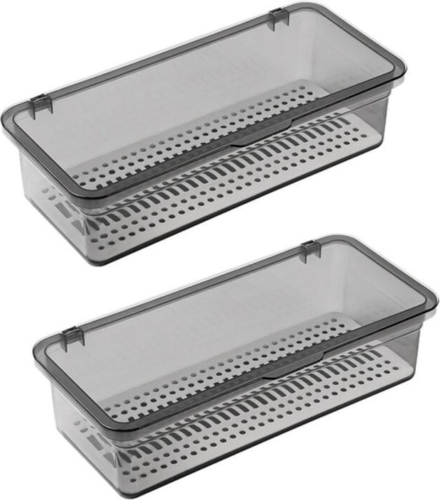 Tlily - Bestecktablett mit Deckel, Utensilienaufbewahrung Besteckkasten Aus Kunststoff, Besteckschubladen-Organizer, Ute...