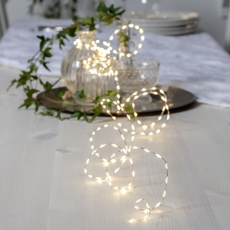 Star Trading - Lichterkette Dew Drop Mold, led, Tautropfen, Silber, Naturweiß, Formbar, 2,25 m