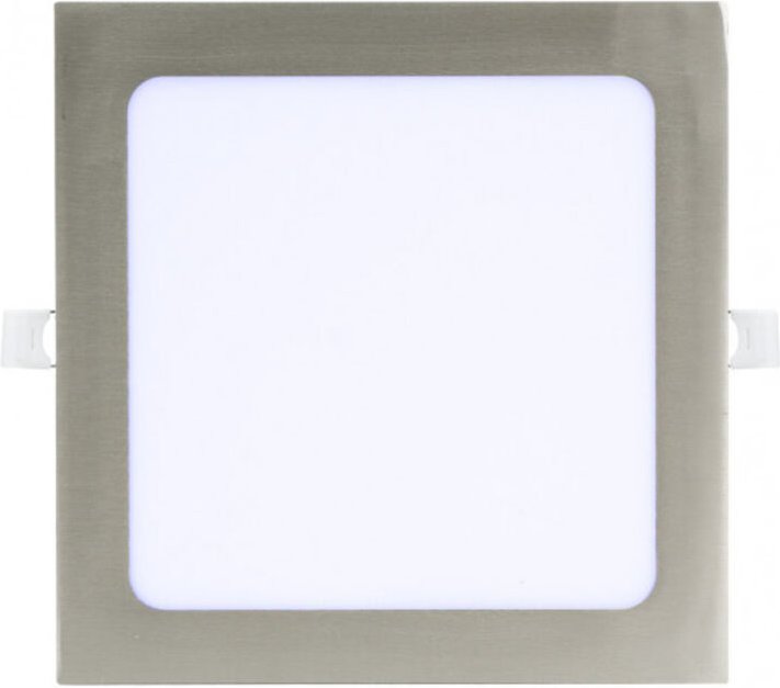 Senko - fabrilamp Downlight Basalto 24w 6500k Nickel Quadratisch 2040lm 2,5x30x30 Cm Ausschnitt 27,5x27,5 Cm