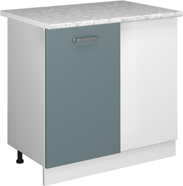 Vicco - Eckunterschrank R-Line, Blau-Grau, 86 cm, ap Marmor