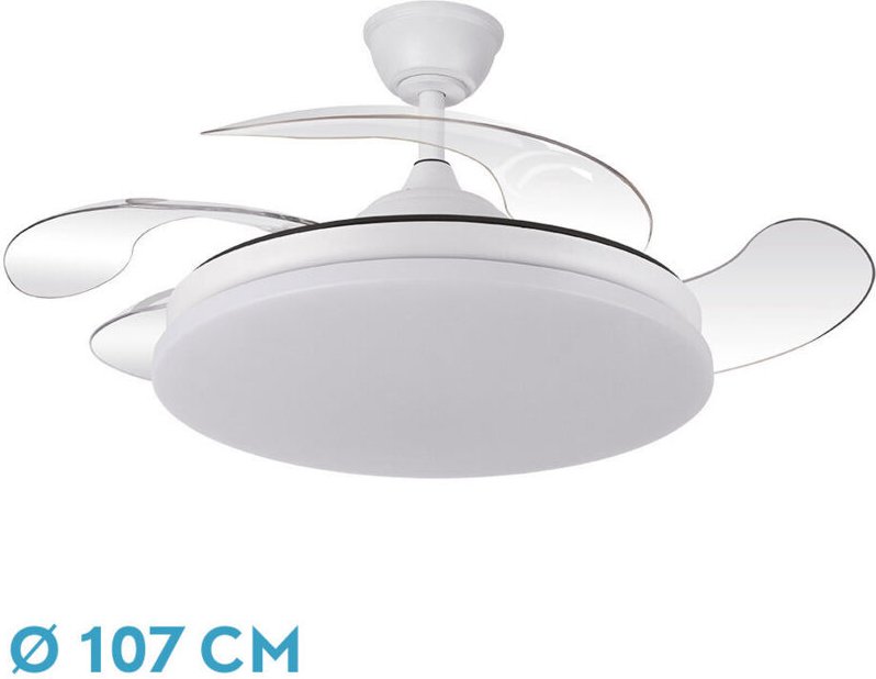 DC Deckenventilator "Trident", dimmbar mit Fernbedienung (59W 3CCT 6980lm), weiß