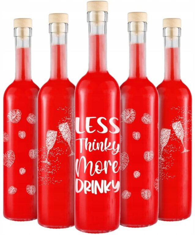 5x FUTURA FLASCHE 500 ml MIT DEKORATIVEM AUFDRUCK GESCHENKLIKÜRE