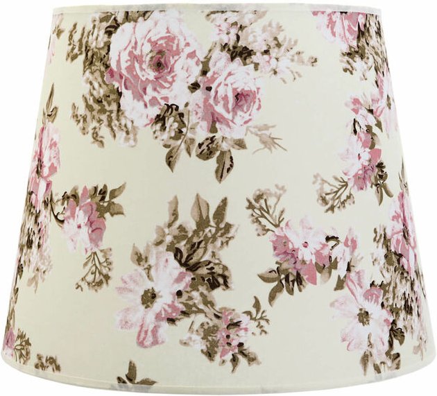 Stoff Lampenschirm für Pendelleuchte in Weiß Rosa E27