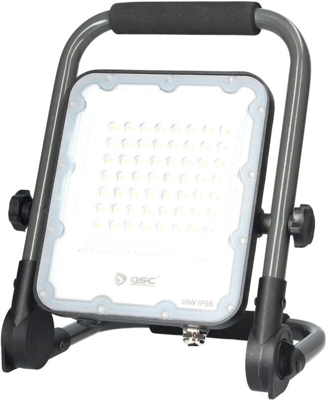 GSC - LED-Aluminiumprojektor mit mobiler Halterung 30 w 6500 k IP65 Grau