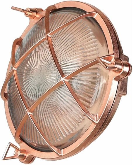 Licht-erlebnisse - Außenwandleuchte E27 ø 21 cm Kupfer Glas Messing Hof Wandlampe außen