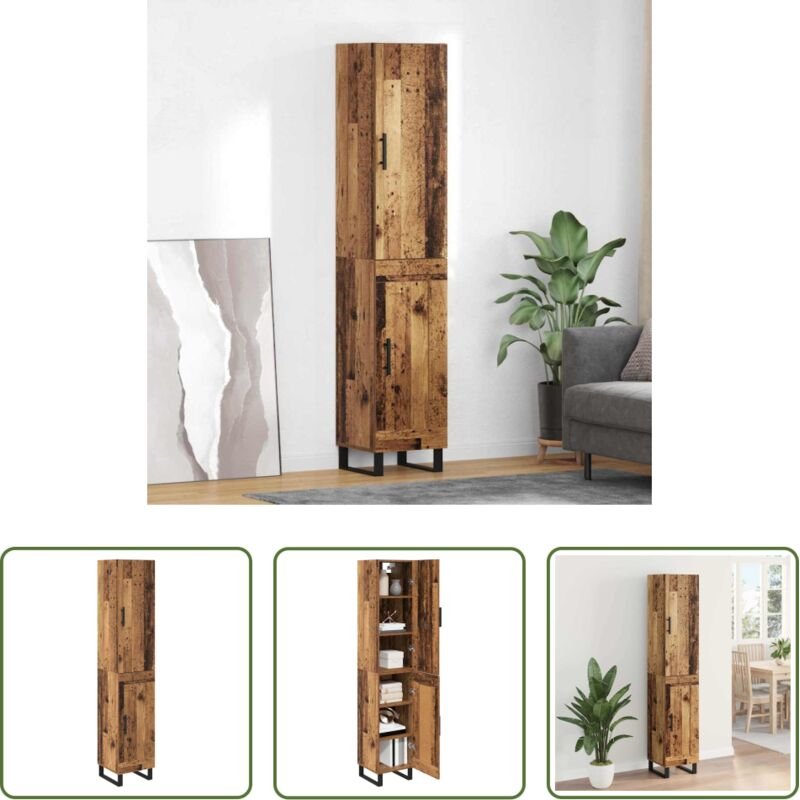 Altholz Hochschrank - Highboard Altholz 34,5 x 34 x 180 cm Holzwerkstoff