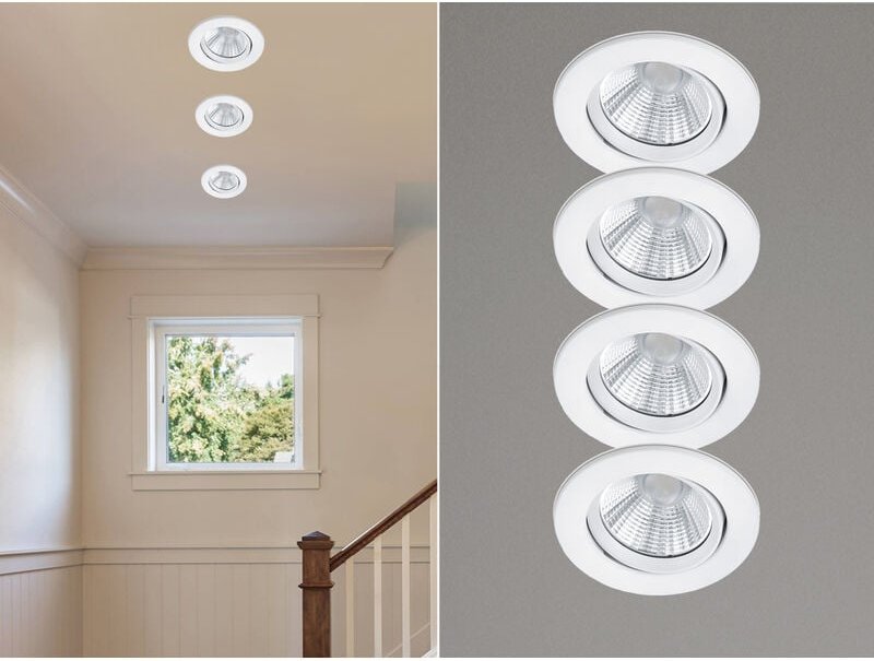 Trio Leuchten - led Einbaustrahler rund 4er Set ø 8,5cm schwenkbar dimmbar Weiß matt 5,5W