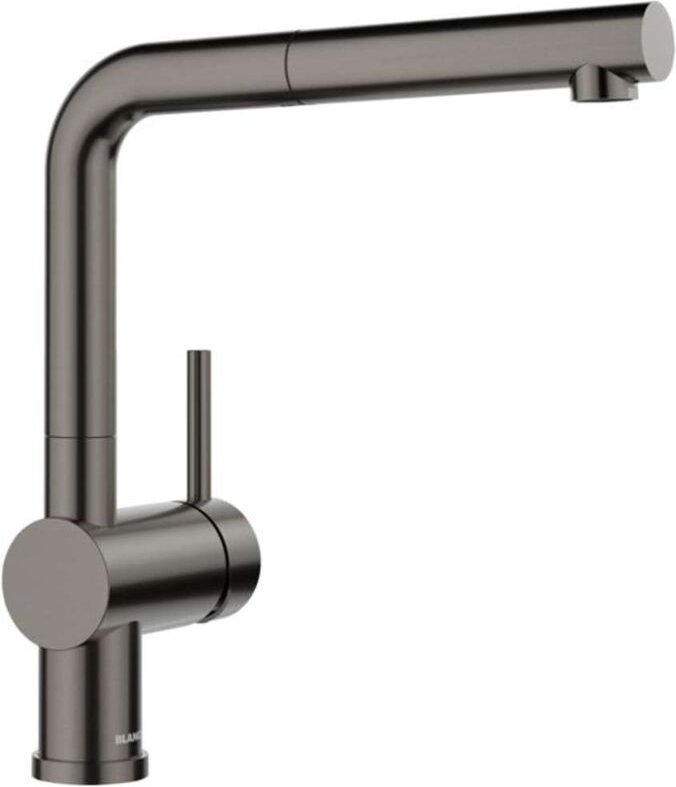 Blanco - Linus s - Spültischarmatur mit ausziehbarem Auslauf, dunkler Stahl 527733