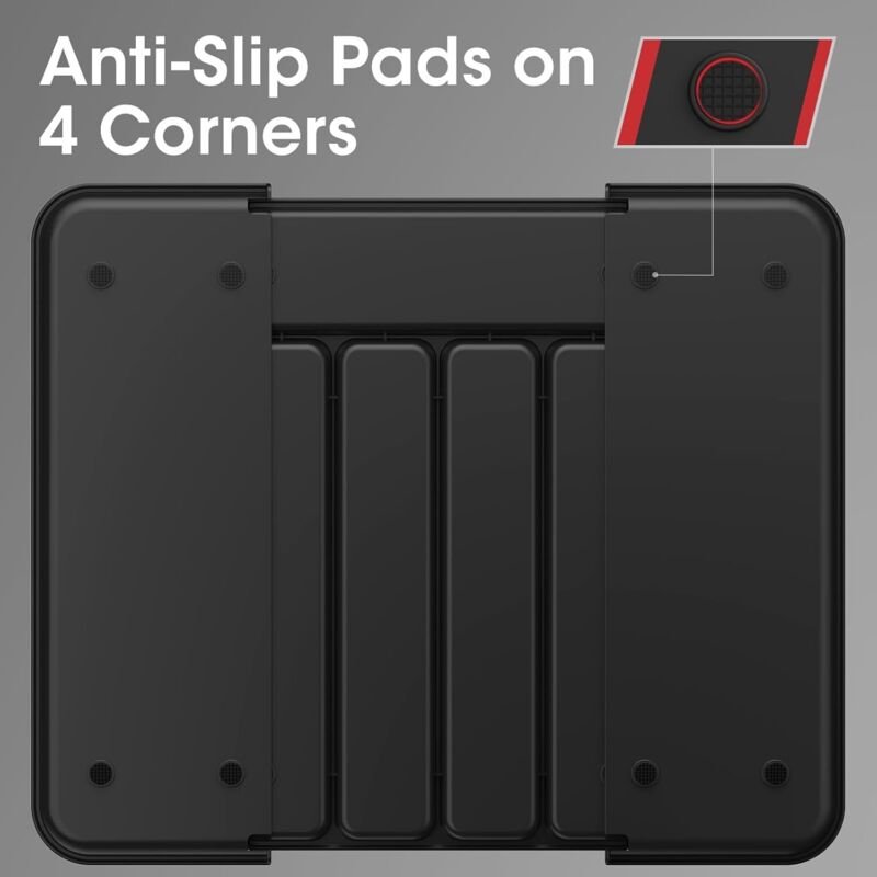 Besteckkasten – Ausziehbarer Küchenschubladen-Organizer, verstellbarer Besteckkasten, Gabel, Messer, Besteckablage, mult...