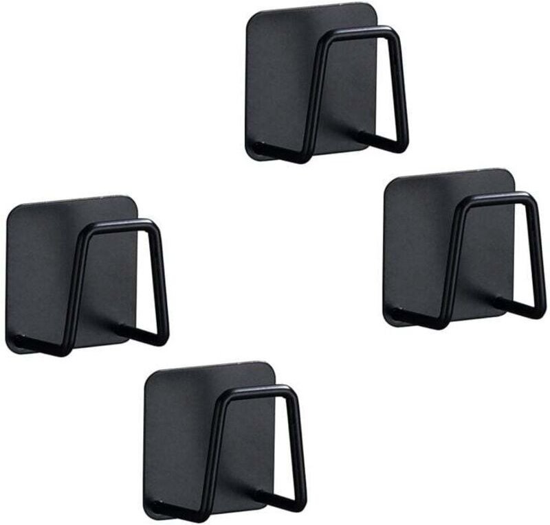 4 pezzi Porta spugna autoadesivo in acciaio inox Porta spugna per lavello da cucina per spazzola strofinaccio nero