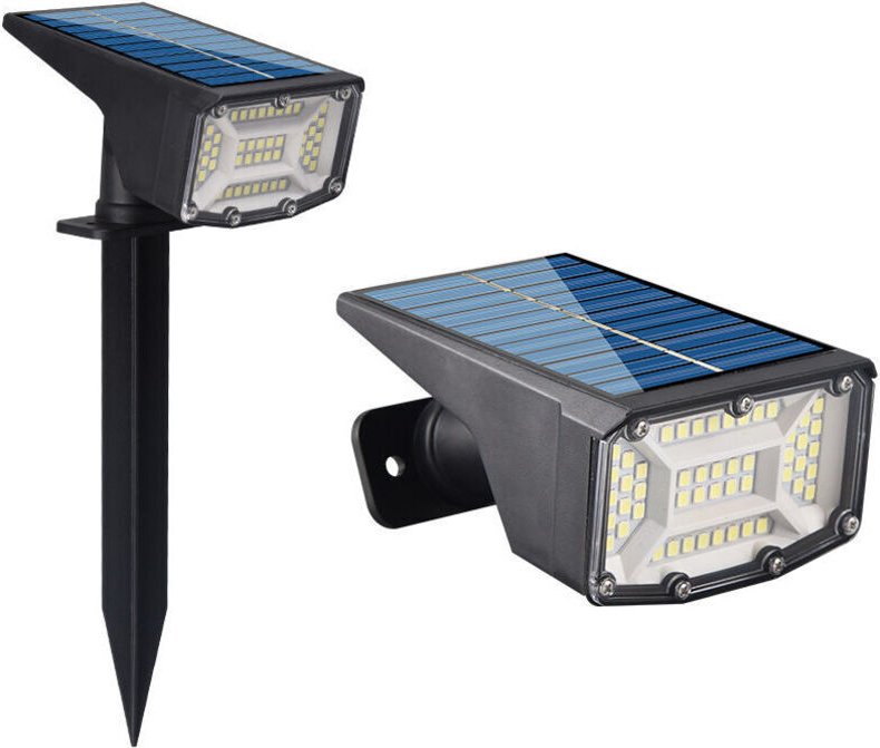 CHOYCLIT Solarstrahler Außen【2er Pack】, 50 LED Solarlampe Außen Wasserdicht IP66 Solarleuchte Außen, Einstellbar mit 3 M...