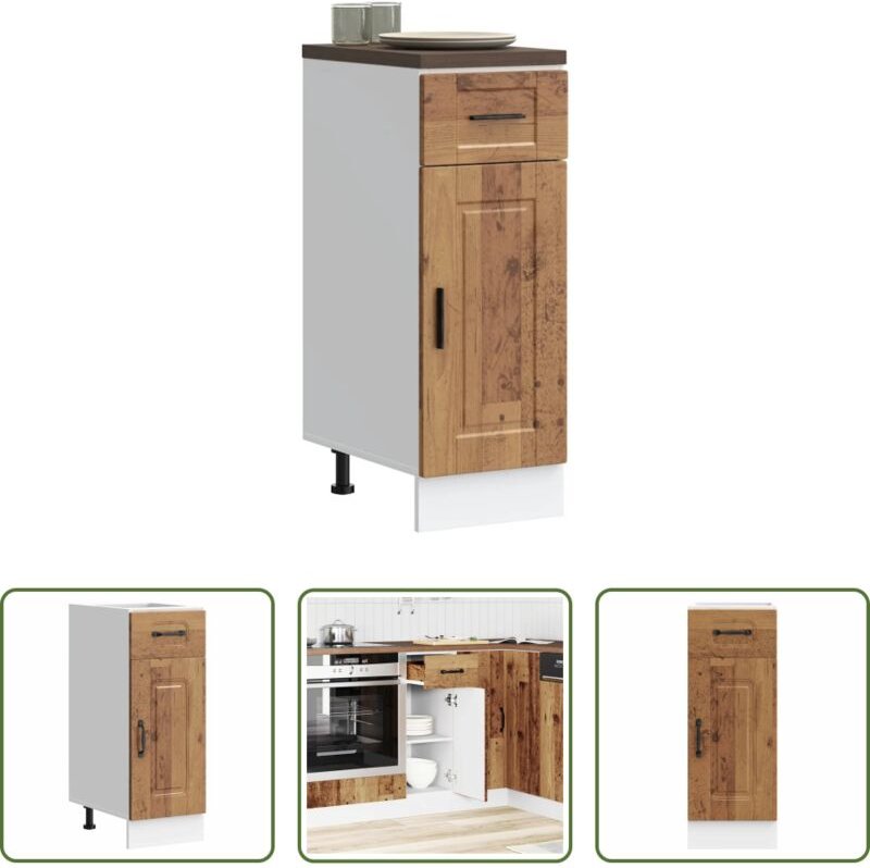 Holzwerkstoff - Küchenunterschrank Porto Altholz-Optik Holzwerkstoff