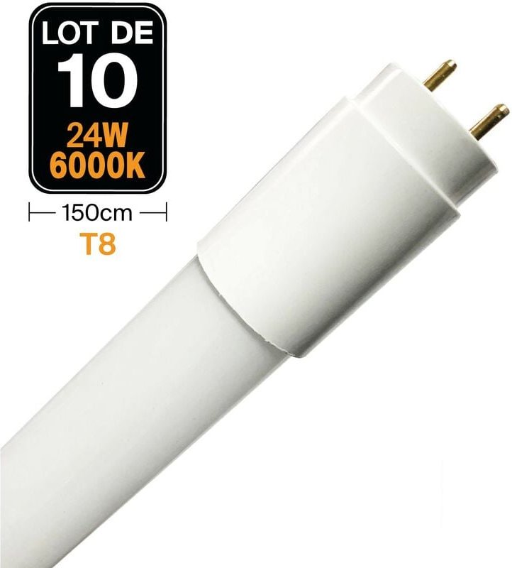 Europalamp - 10 Tubes Neon led 25W 150cm T8 Blanc Froid 6000k Gamme Pro