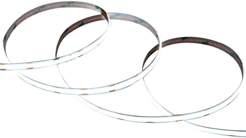 Efectoled - LED-Streifen 12V cob 320 LED/m 5m 10W/m 1000lm/m Breite 8mm Schnitt 2.5cm IP20 CRI90 6000K Kaltweiß