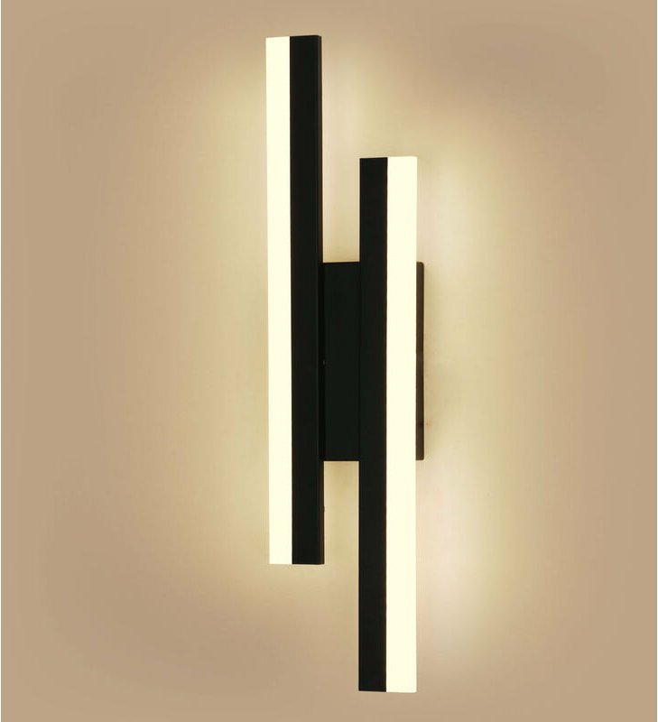 Comely - LED-Innenwandleuchte, 16W Modernes 3000K Warmes Licht, Acryl Schwarz für Schlafzimmer, Wohnzimmer, Flur, Treppe...