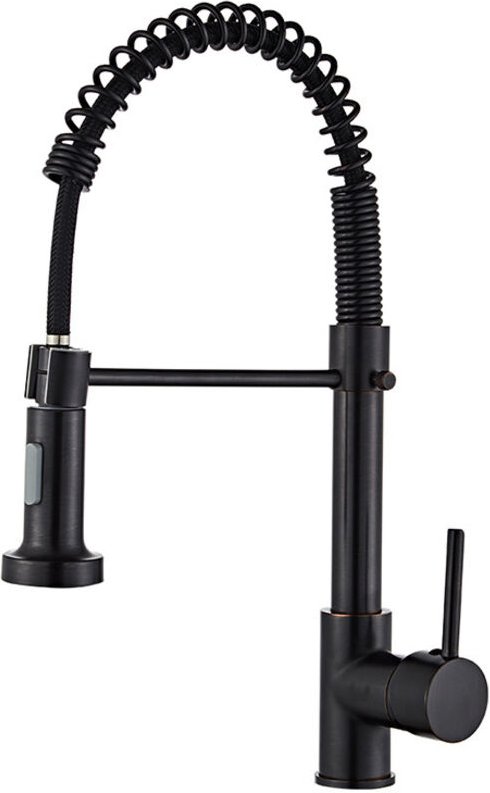 Küchenarmatur mit 360° schwenkbarer Ausziehbrause, federbelasteter Küchenarmatur mit 2 Strahlarten und Schläuchen, Einhe...