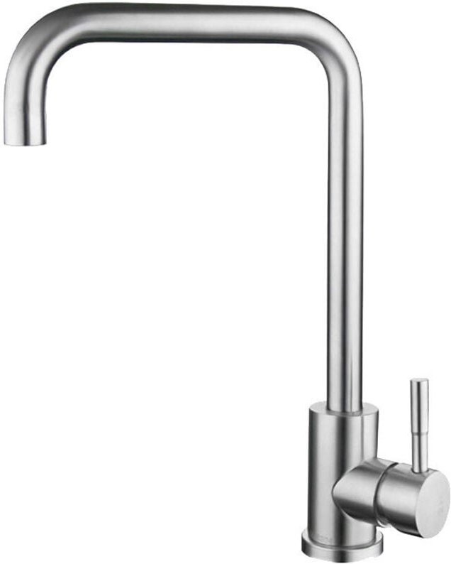 Küchenarmatur, Mischbatterie für Warm- und Kaltwasser, Edelstahl, 360° schwenkbar, zur Montage auf der Spüle, für Küchen...
