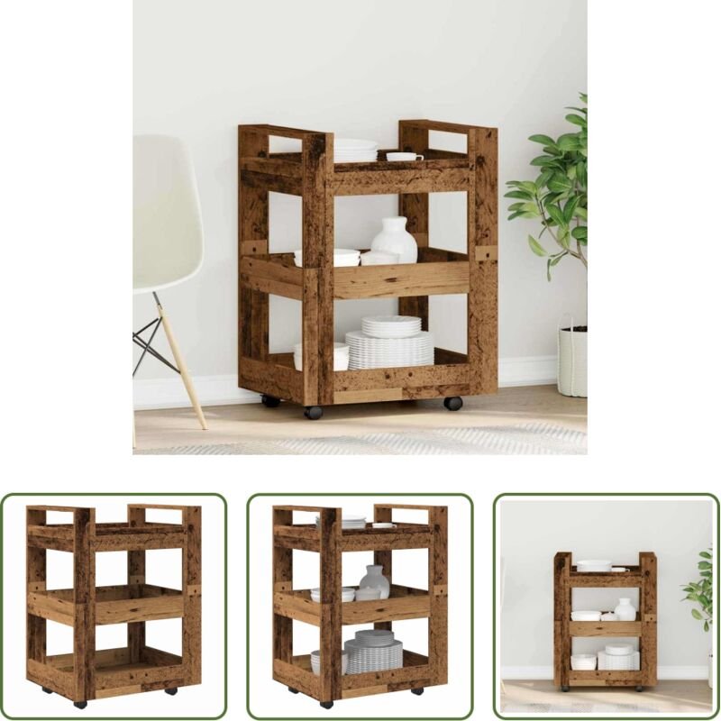 Kücheninsel - Küchentrolley Eichenholz 60 x 45 x 80 cm Holzwerkstoff