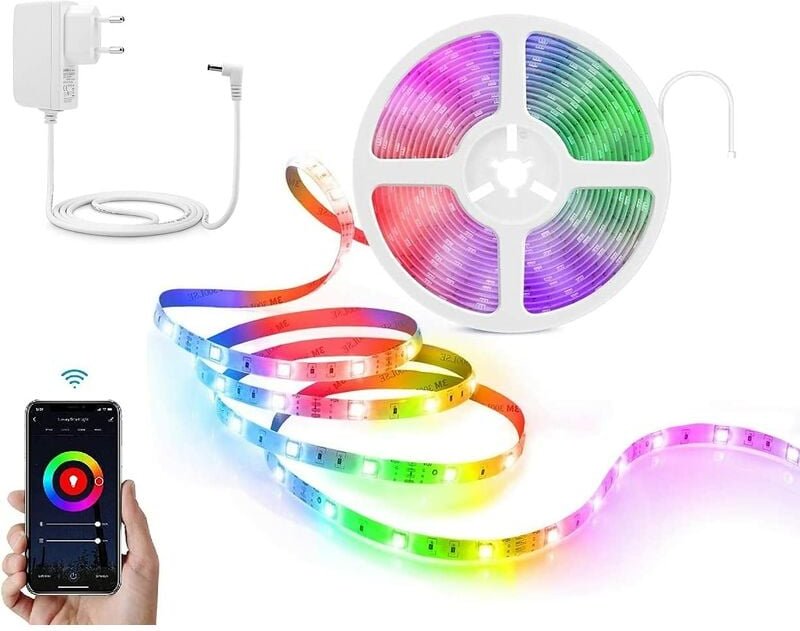 5 Meter Smart wi-fi rgb + Warm White Led Strip Kit - Homcloud