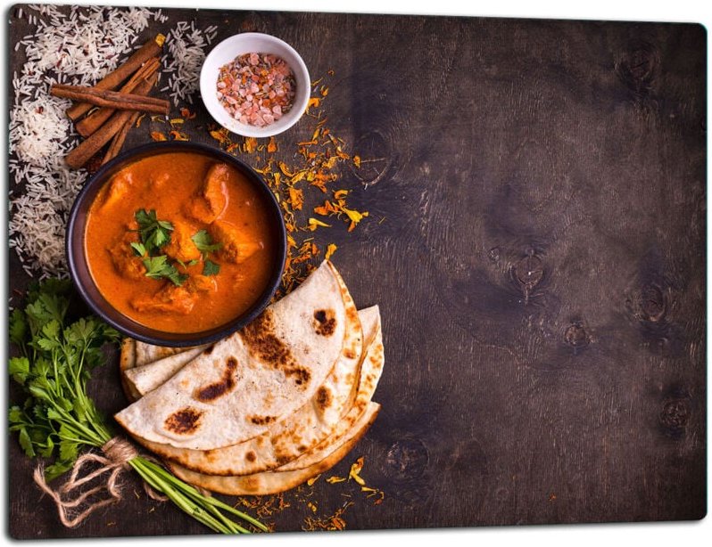 Glasschild Schneidebrett 52x40 Lebenmittel