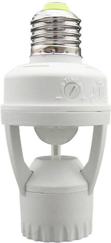 Adapter für E27 LED-Lampe mit 360° PIR-Bewegungssensor IP20